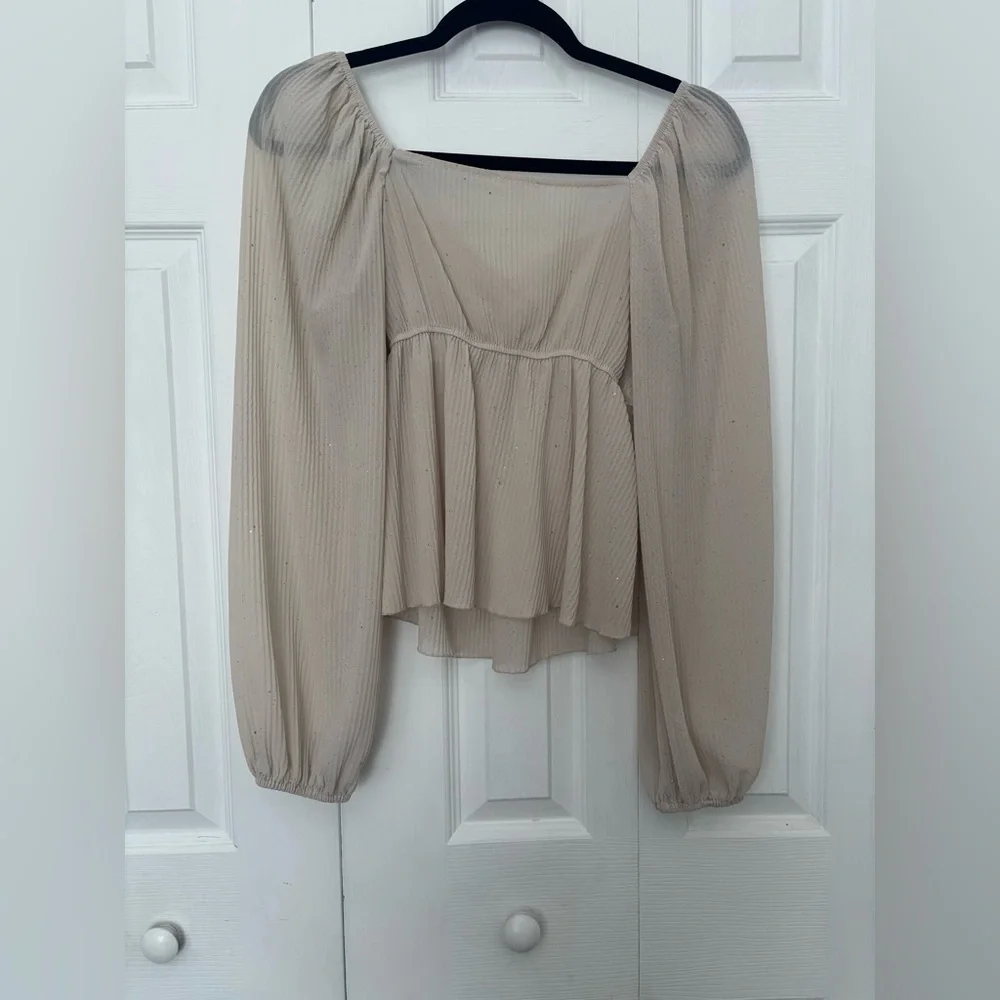 Mine Cream Women's Blouse with Ruched Front - Picture 4 of 5